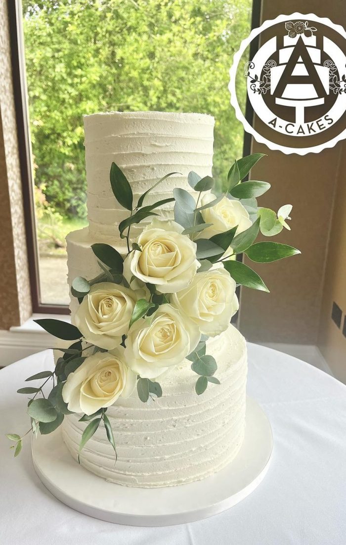 3 tier wedding cake with yellow roses 3 tier wedding cake with yellow roses